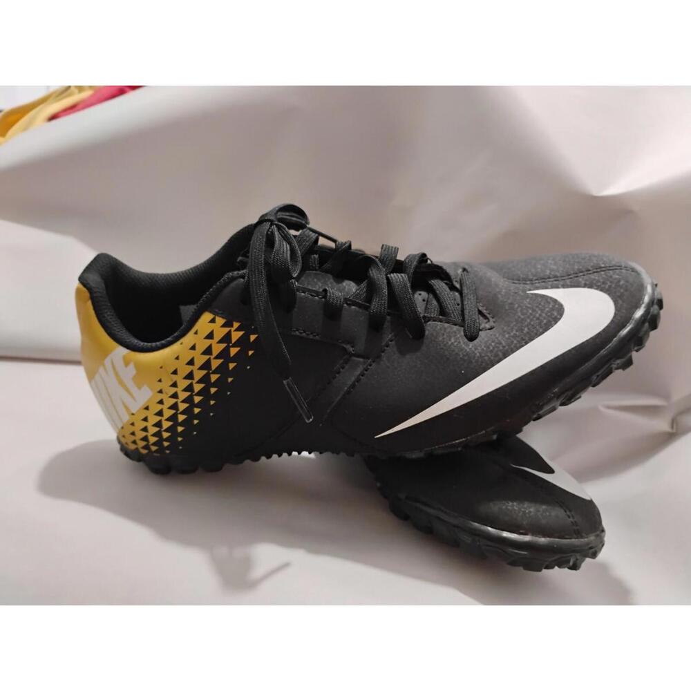Nike Turf Shoes Men's Bomba Soccer Shoes Black Gold Size 6.5